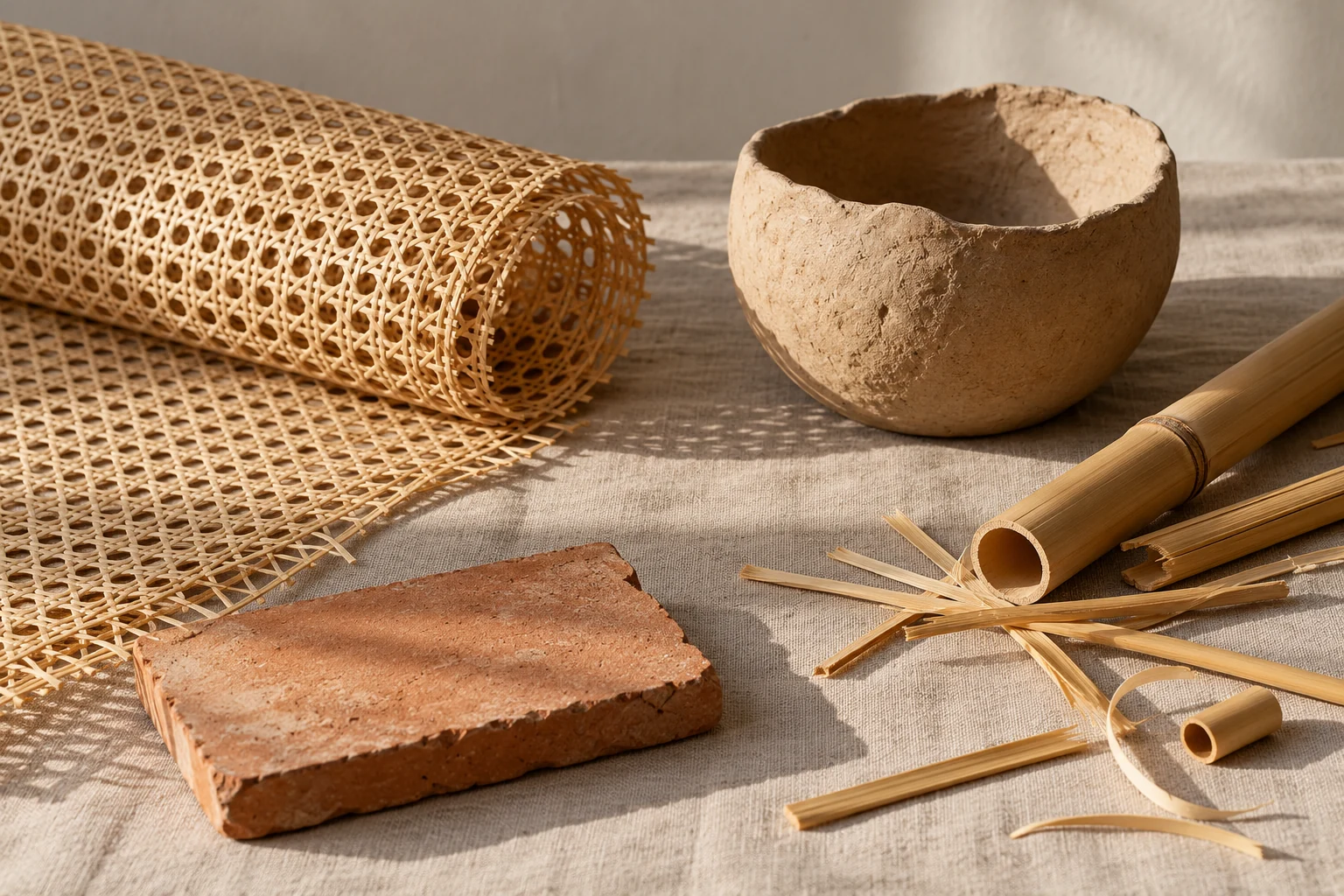 Illustrative design context for Craft, natural & sustainable materials; products and brands are not specified