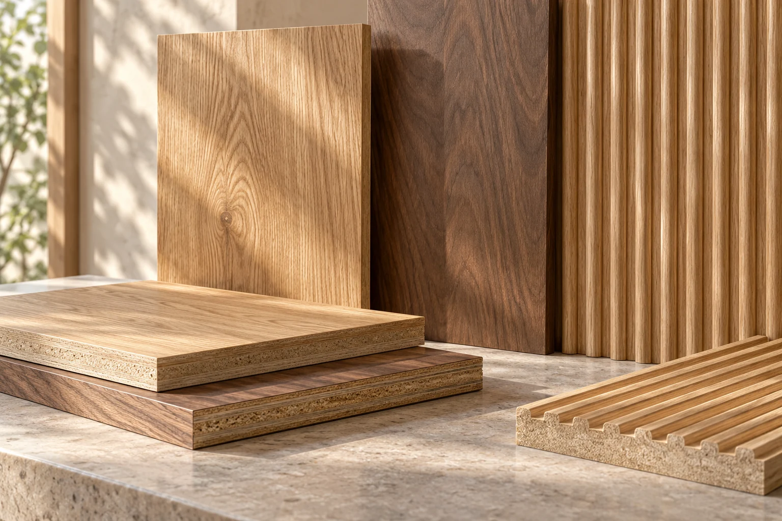 Illustrative design context for Wood, veneers & panels; products and brands are not specified